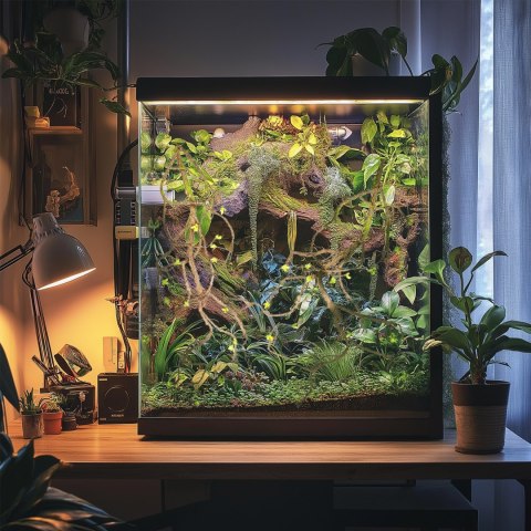 Terrario - Sztuczna Gałąź Dekoracyjna z Pędami do Terrarium - 100 cm Terrario - Sztuczna Gałąź Dekoracyjna z Pędami do Terrarium - 100 cm