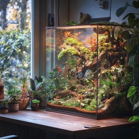 Terrario - Sztuczna Gałąź Dekoracyjna z Pędami do Terrarium - 100 cm Terrario - Sztuczna Gałąź Dekoracyjna z Pędami do Terrarium - 100 cm