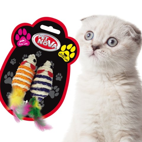 Pet Nova zabawka dla kota - myszki 7x3cm 2szt. Pet Nova zabawka dla kota - myszki 7x3cm 2szt.