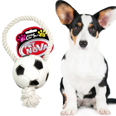 Pet Nova zabawka gumowa - piłka futbolowa na sznurku 26cm Pet Nova zabawka gumowa - piłka futbolowa na sznurku 26cm