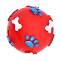 Pet Nova zabawka gumowa - piłka ze wzorem łapek i kości czerwona 6cm
