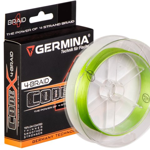 Germina 4-BRAID CODE 0,16mm GREEN - plecionka wędkarska 150m Germina 4-BRAID CODE 0,16mm GREEN - plecionka wędkarska 150m