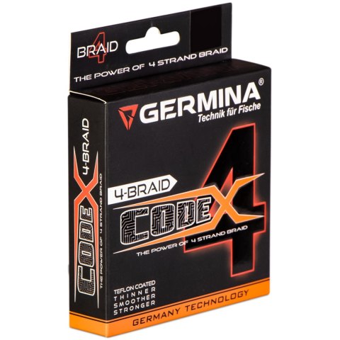 Germina 4-BRAID CODE 0,16mm GREEN - plecionka wędkarska 150m Germina 4-BRAID CODE 0,16mm GREEN - plecionka wędkarska 150m