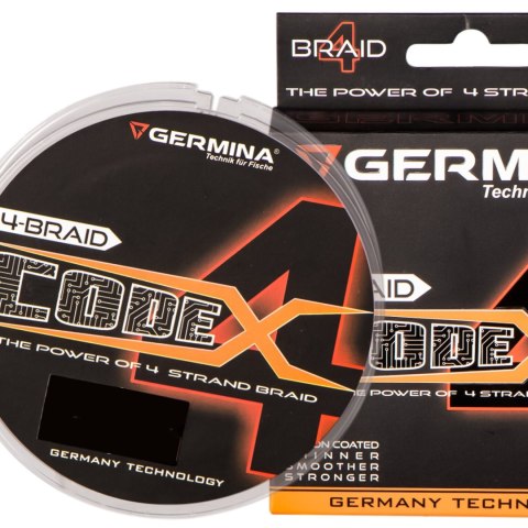 Germina 4-BRAID CODE 0,16mm GREEN - plecionka wędkarska 150m Germina 4-BRAID CODE 0,16mm GREEN - plecionka wędkarska 150m