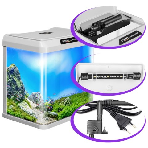 Kruger Meier Como Aquarium 16l - akwarium zestaw biały Kruger Meier Como Aquarium 16l - akwarium zestaw biały